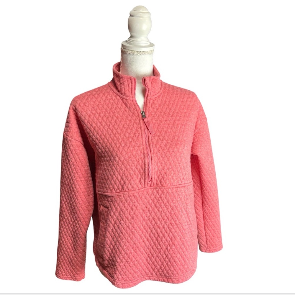 Eddie Bauer Womens Quilted Half-Zip Pullover Jacket Pink Small